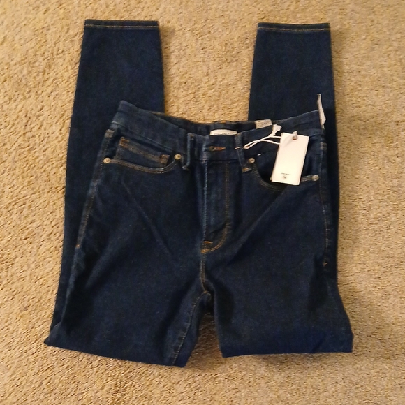 Good American Good Waist Dark Blue Denim Jeans - Picture 1 of 6